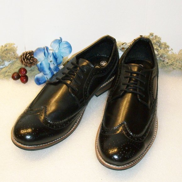EEGO ITALY Sz 8 Black Brogues Oxfords Men's Shoes NWOT - Picture 1 of 11